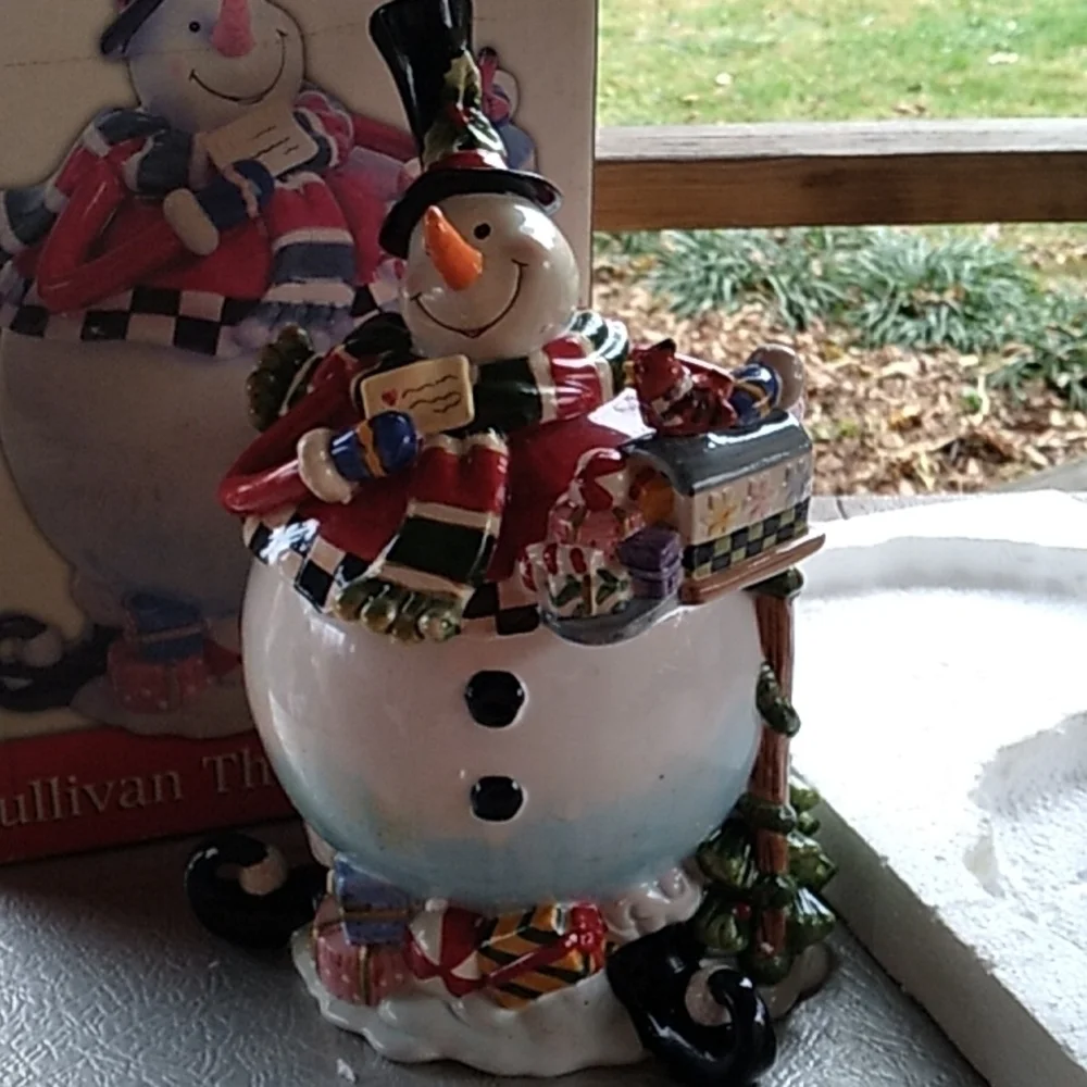 Fitz and Floyd Ckassics Sullivan the snowman cookie jar